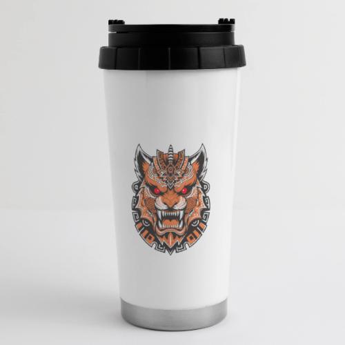 Tribal Demon Wolf Mask - 16 oz Travel Mug