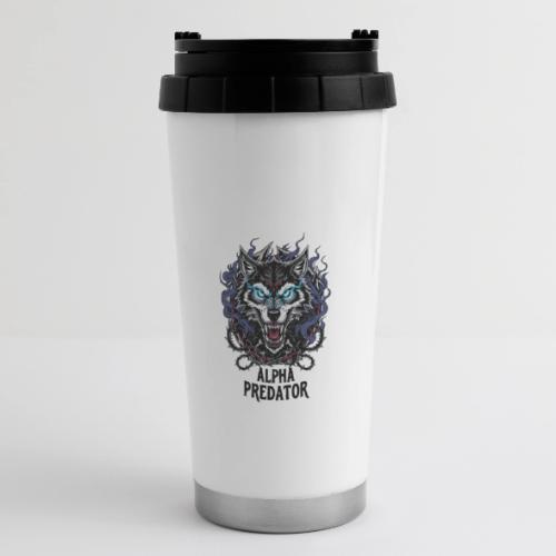 Alpha Predator Wolf Fierce Neon Eyes - 16 oz Travel Mug