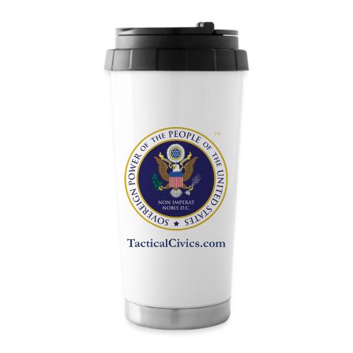 The People's Seal with blue url - 16 oz Travel Mug