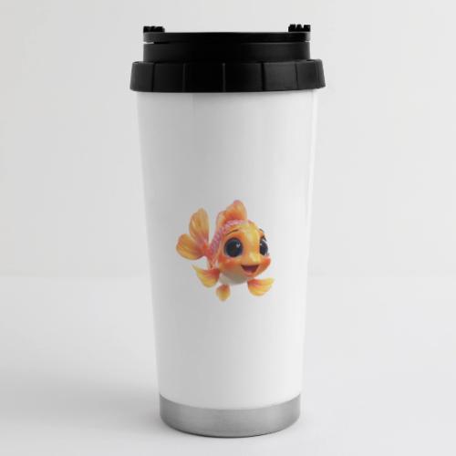 Cheerful 3D Orange Baby Fish - 16 oz Travel Mug