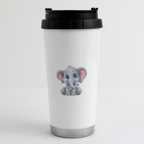 Sweet Cartoon Baby Elephant with Big Eyes - 16 oz Travel Mug