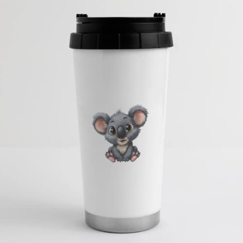 Joyful Cartoon Baby Koala with Big Eyes - 16 oz Travel Mug