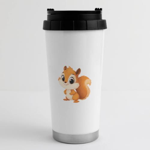 Playful Cartoon Squirrel with Big Innocent Eyes - 16 oz Travel Mug