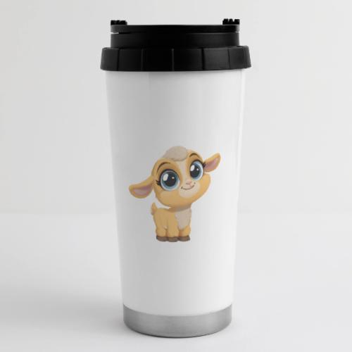 Sweet Cartoon Baby Goat with Joyful Smile - 16 oz Travel Mug