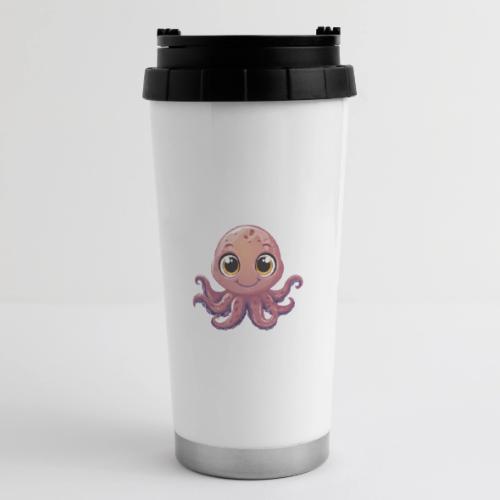 Cute Cartoon Baby Octopus with Big Eyes - 16 oz Travel Mug