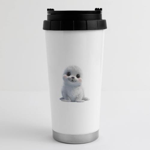 Cute White Cartoon Baby Sea Lion - 16 oz Travel Mug