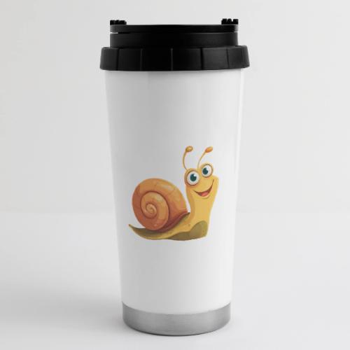 Happy Cartoon Snail with a Smile - 16 oz Travel Mug