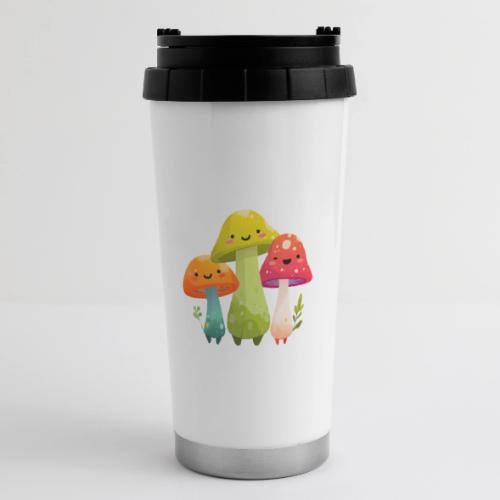 Trio of Happy Mushrooms - 16 oz Travel Mug