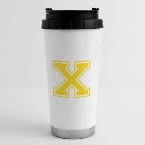 Letter X – Capital Athletic Alphabet Monogram - 16 oz Travel Mug