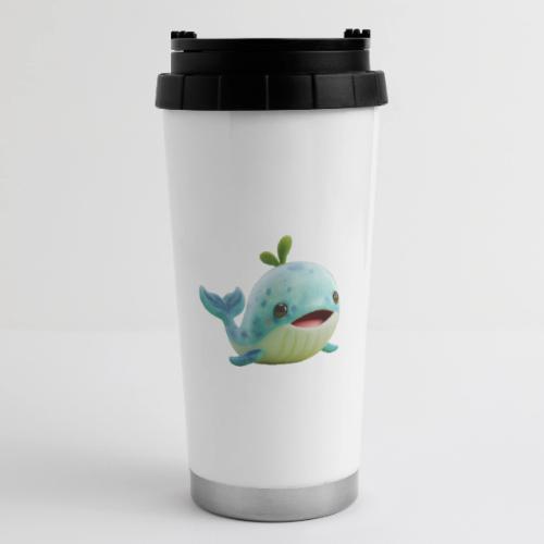 Playful Green-Blue Baby Whale - 16 oz Travel Mug