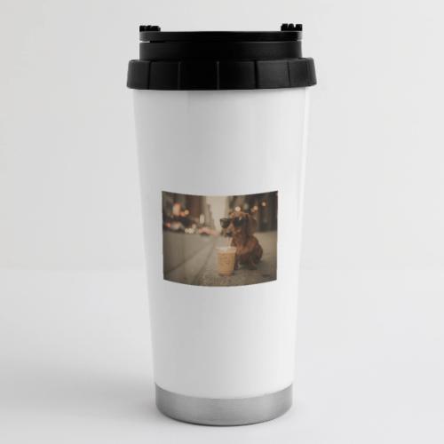 Funny Dachshund Iced Coffee Lover Tee - 16 oz Travel Mug