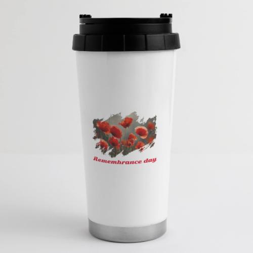 Remembrance Day with poppies - 16 oz Travel Mug