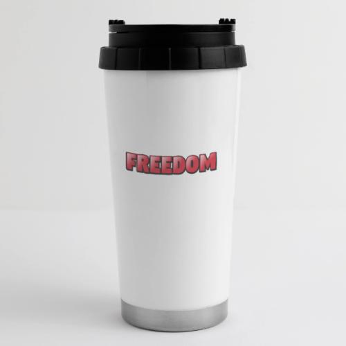 Freedom Bold 3D Word Art Design - 16 oz Travel Mug