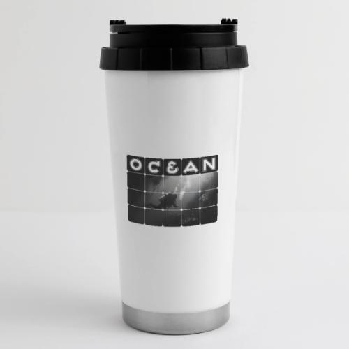 Ocean: Monochrome descent of a scuba diver - 16 oz Travel Mug