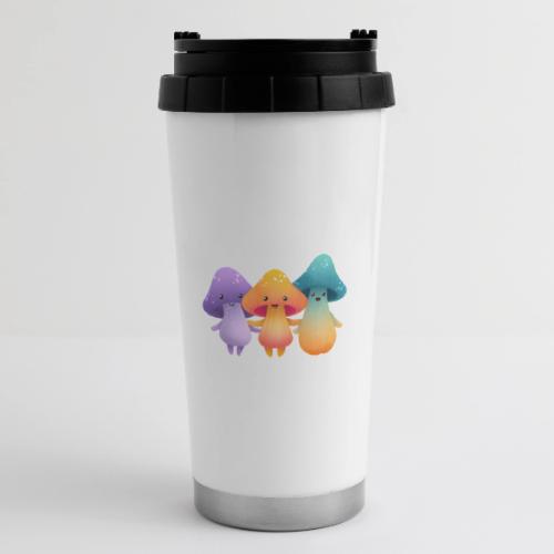 Cheerful Mushroom Friends - 16 oz Travel Mug