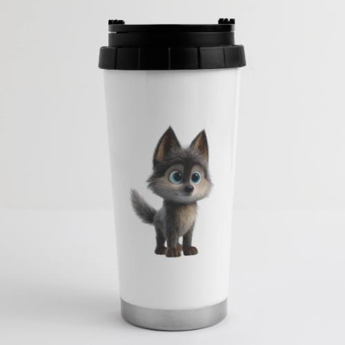 Innocent Cartoon Baby Wolf - 16 oz Travel Mug