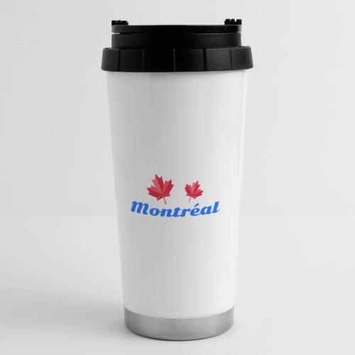 Montréal with two red maple leaves - 16 oz Travel Mug