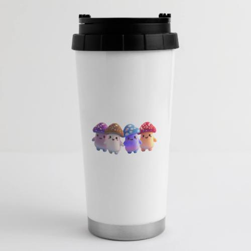 Colorful Cartoon Mushroom Quartet - 16 oz Travel Mug