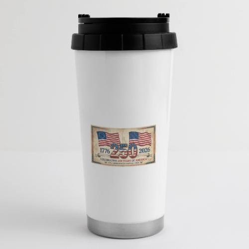 USA 250th Anniversary Flags Emblem - 16 oz Travel Mug