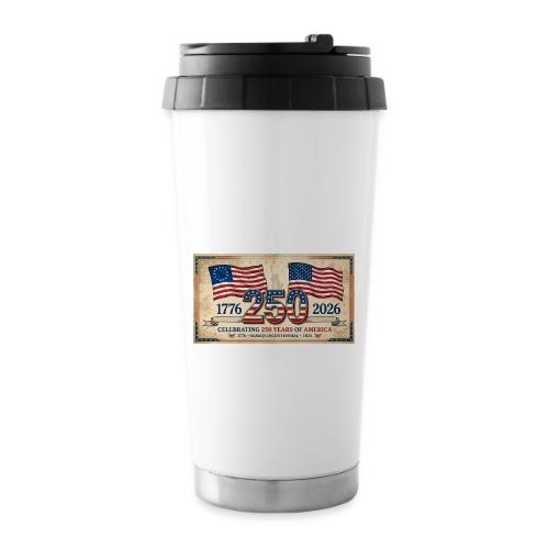 USA 250th Anniversary Flags Emblem - 16 oz Travel Mug