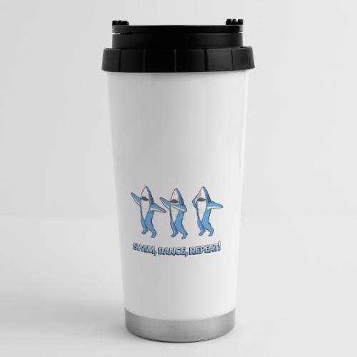 Dancing Sharks - Swim, Dance, Repeat - 16 oz Travel Mug