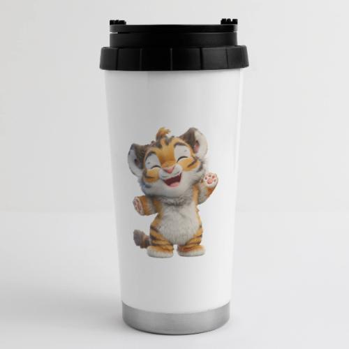 Energetic Baby Tiger Standing with Joy - 16 oz Travel Mug