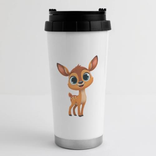 Cute Cartoon Deer with Joyful Big Eyes - 16 oz Travel Mug