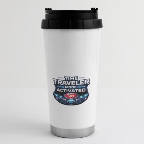 Time Traveler Mode – Futuristic Neon Sci-Fi Tee - 16 oz Travel Mug
