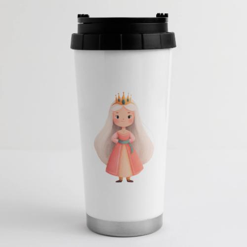 Cute Cartoon Little Princess with Long Hair - 16 oz Travel Mug
