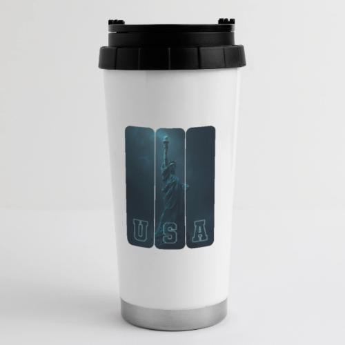 Neon Liberty USA Triptych - 16 oz Travel Mug