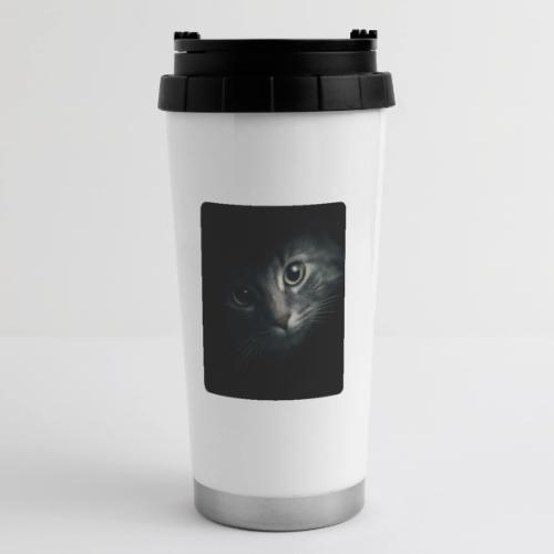 Cat Face in Shadow Close-Up Design - 16 oz Travel Mug
