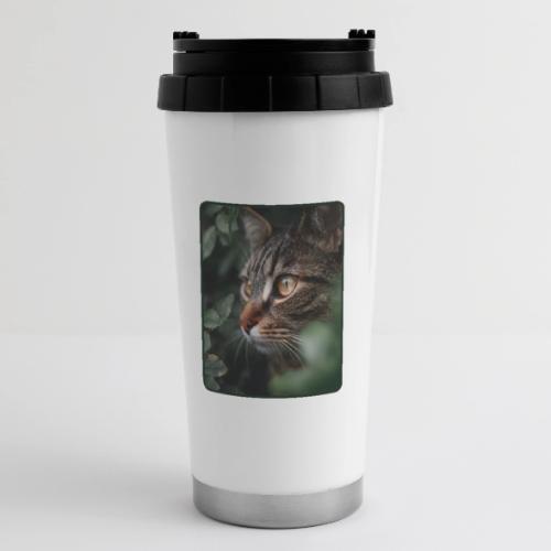 Tabby Cat Jungle Eyes Design - 16 oz Travel Mug