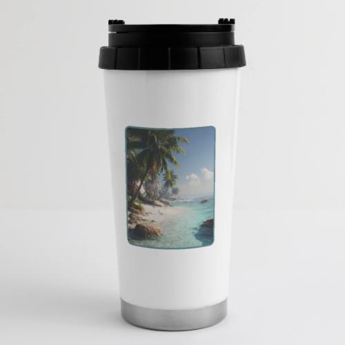 Tropical Beach Paradise Palm Design - 16 oz Travel Mug