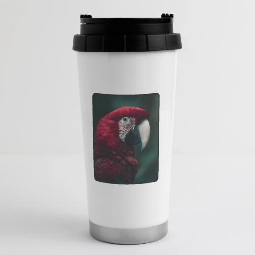 Red Green Macaw Bird Portrait Design - 16 oz Travel Mug