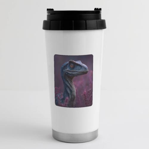 Blue Velociraptor Portrait Design - 16 oz Travel Mug