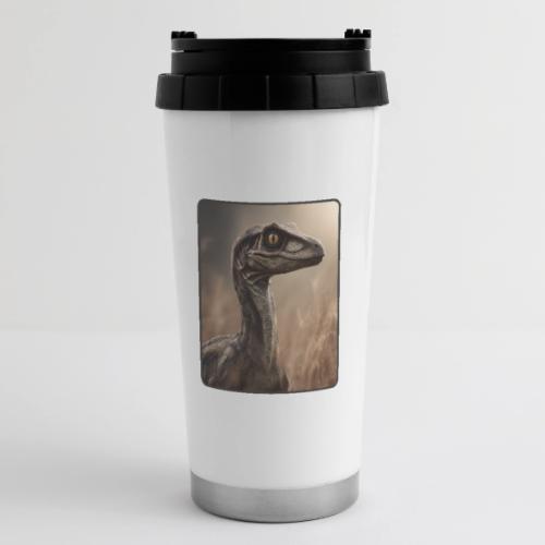 Velociraptor Feathered Portrait Design - 16 oz Travel Mug