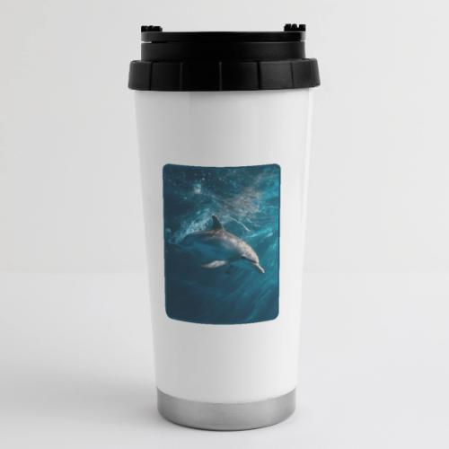 Dolphin Sunlit Ocean Serenity Design - 16 oz Travel Mug