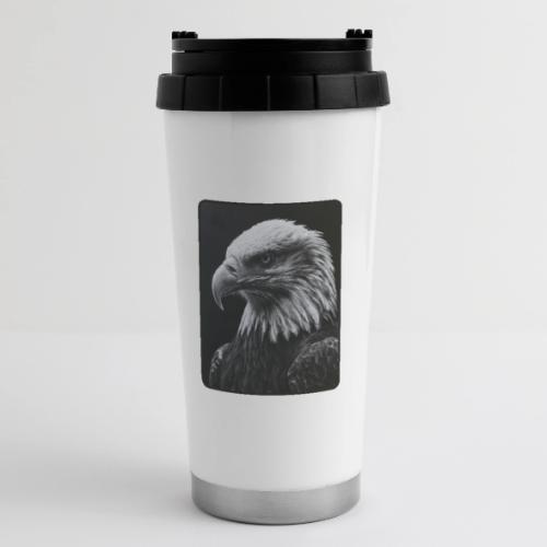 Black White Bald Eagle Design - 16 oz Travel Mug