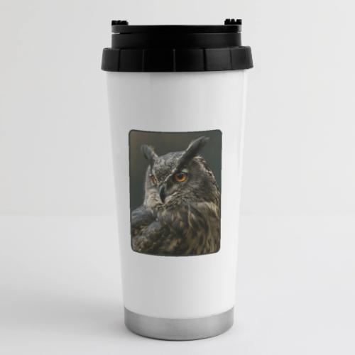 Eurasian Eagle Owl Portrait Design - 16 oz Travel Mug