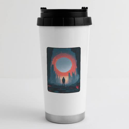 Cosmic Portal Future City Design - 16 oz Travel Mug