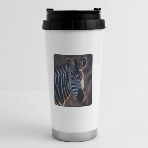 Majestic Zebra Sunset Portrait Design - 16 oz Travel Mug