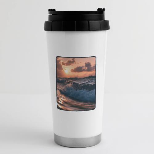 Golden Sunset Ocean Wave - 16 oz Travel Mug