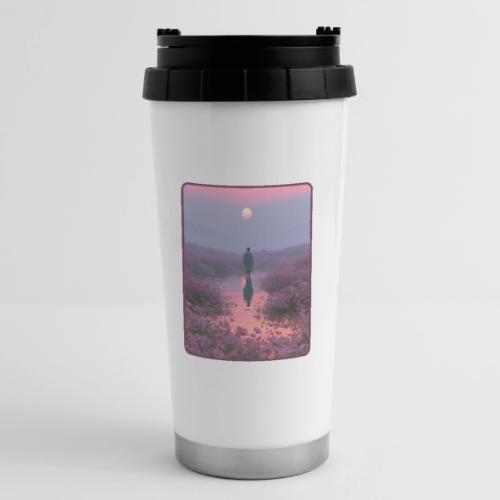 Ethereal Sunset Flower Field Art - 16 oz Travel Mug