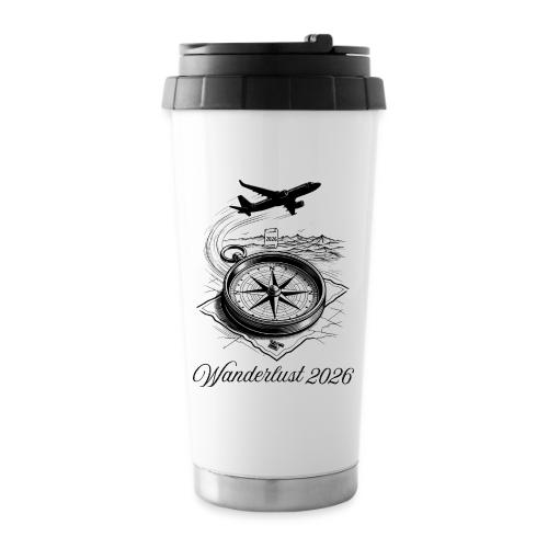 Wanderlust 2026 T-Shirt | Minimalist Travel Plane - 16 oz Travel Mug