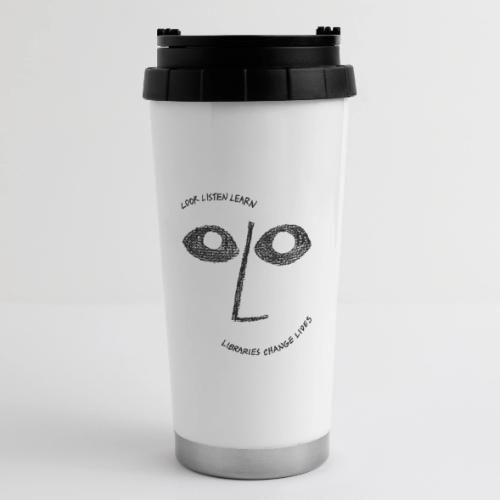 Vintage ALA: Libraries Change Lives Face - 16 oz Travel Mug