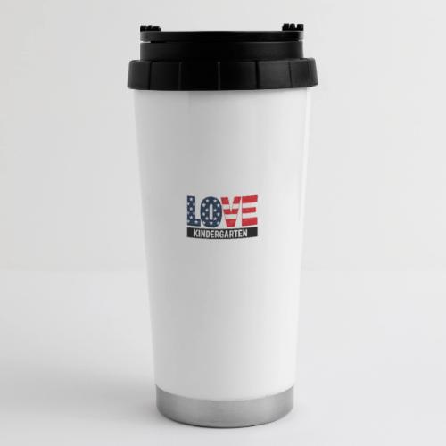 Love Kindergarten Patriotic Graduation - 16 oz Travel Mug