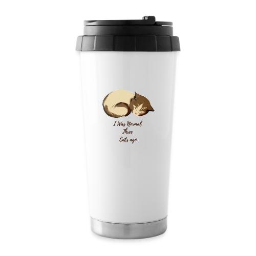 I Was Normal Three Cats Ago Funny Cat T-Shirt - 16 oz Travel Mug