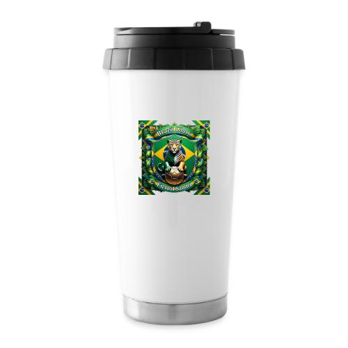 Brazil Jaguar Glory T-Shirt, Flag Pride Badge Gift - 16 oz Travel Mug