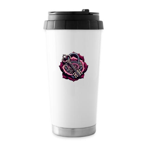 You Hold the Key to My Heart Rose Lock T-Shirt - 16 oz Travel Mug