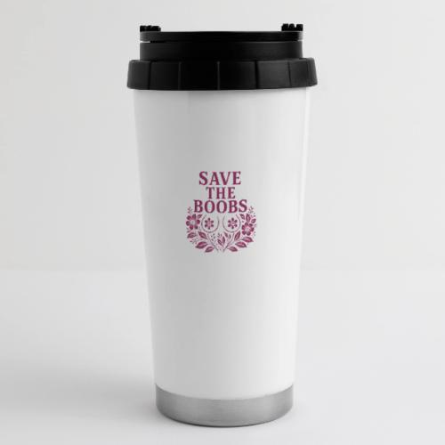 Save the boobs floral - 16 oz Travel Mug